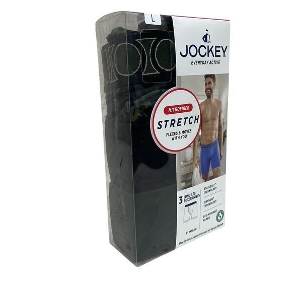 3-PACK Men Large Jockey Active Microfiber Stretch Boxer Briefs CAMO Green Black - Picture 5 of 6
